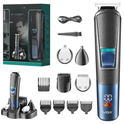 image-All In 1 Beard Hair Trimmer For Men Grooming Kit Electric Shaver Body