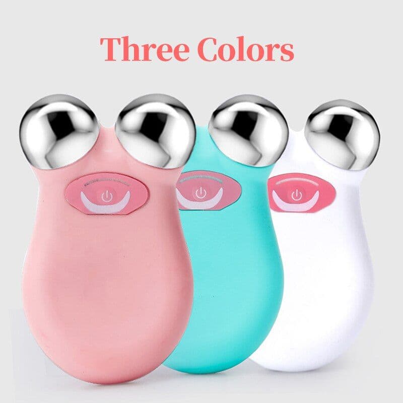 image-EMS Face Lifting Microcurrent Roller Massager Portable Anti Wrinkle