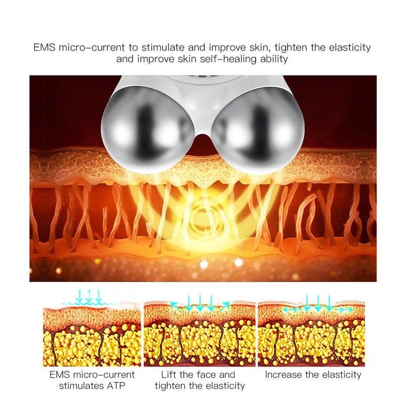 image-EMS Face Lifting Microcurrent Roller Massager Portable Anti Wrinkle