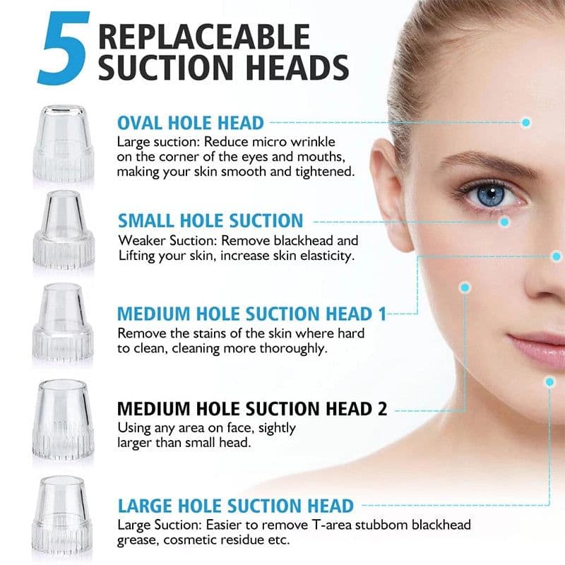 image-Electric Facial Blackhead Remover Vacuum Acne Spots Pore Black Dot