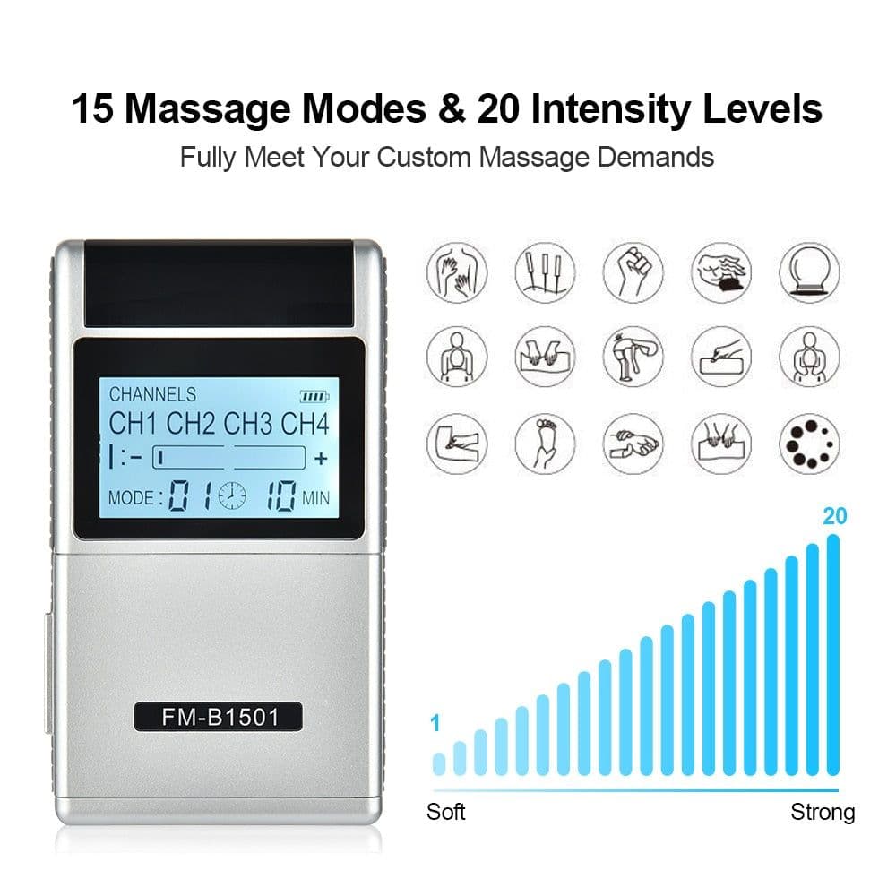 image-15 Mode Electric Tens Muscle Stimulator Ems Acupuncture Body Massage