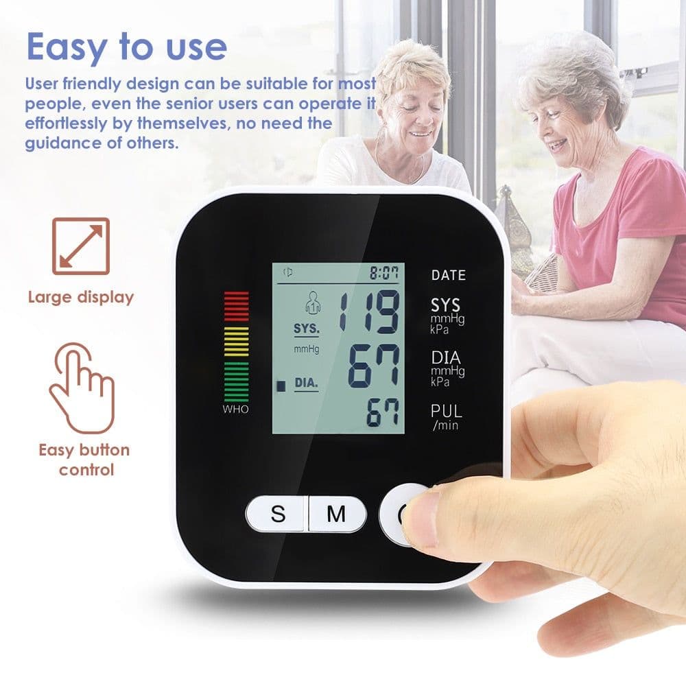 image-Automatic Digital Wrist Blood Pressure Monitor Sphygmomanometer