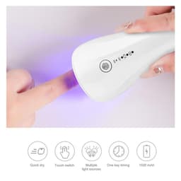 image-2 In 1 Mini Nail Eyelash Dryer 3 UV LED Lamp Timer Auto Sensor For