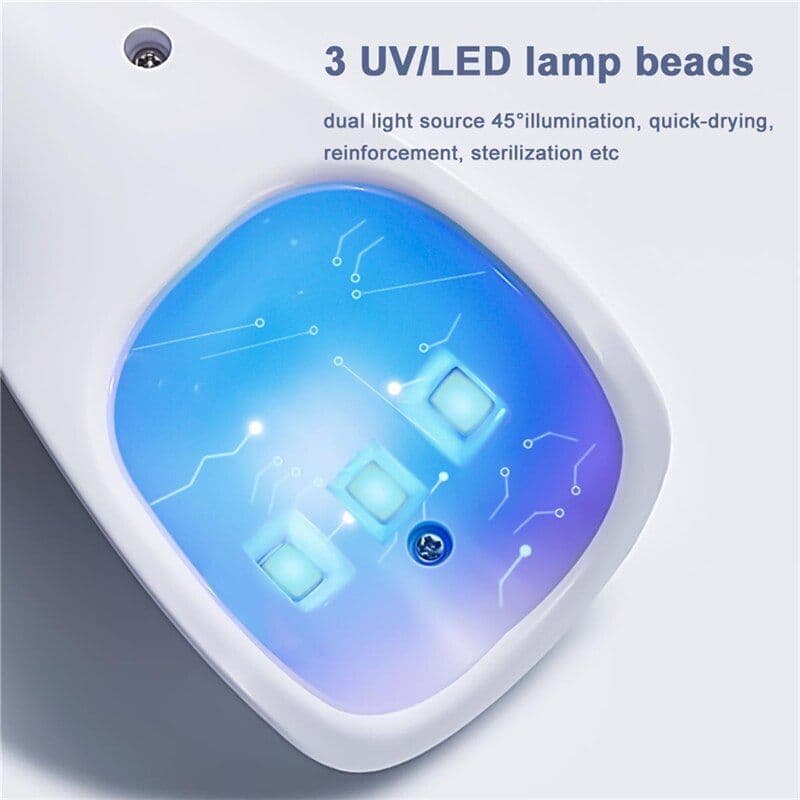 image-2 In 1 Mini Nail Eyelash Dryer 3 UV LED Lamp Timer Auto Sensor For