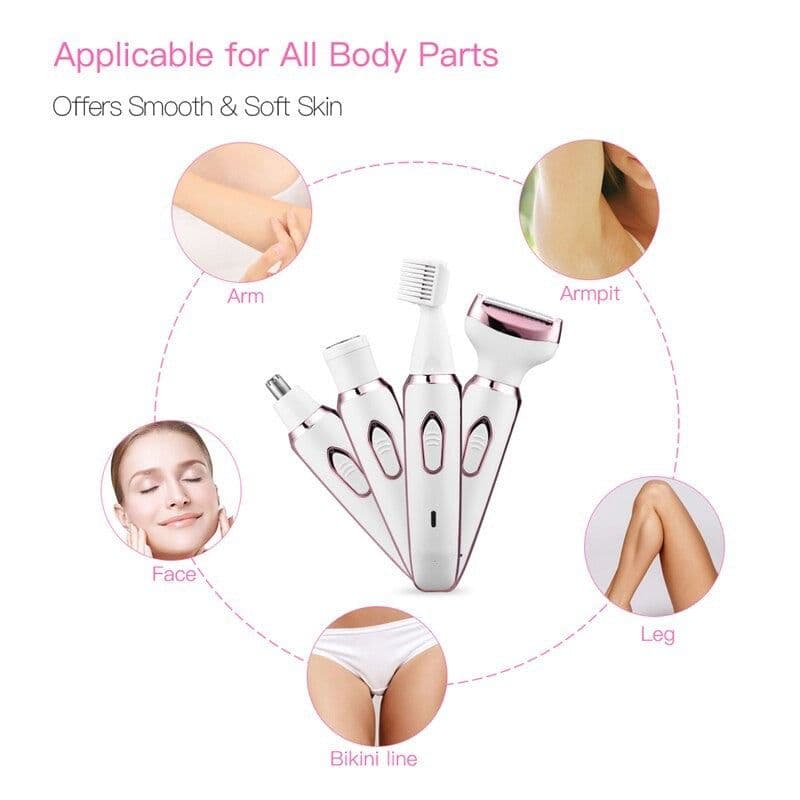 image-4 in 1 Electric Women Epilator Bikini Body Armpit Electric USB