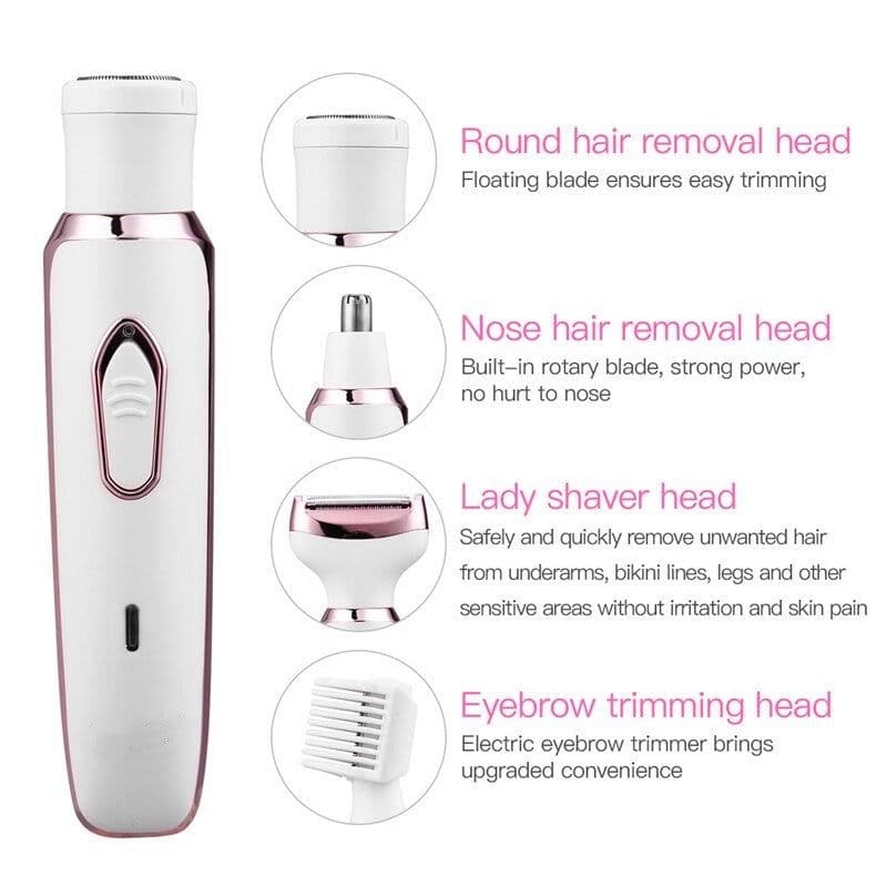 image-4 in 1 Electric Women Epilator Bikini Body Armpit Electric USB