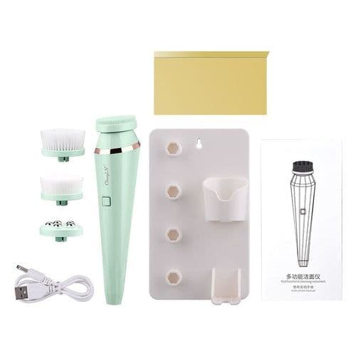 image-4 In 1 Electric Facial Cleansing Brush Waterproof Roller Massager Deep