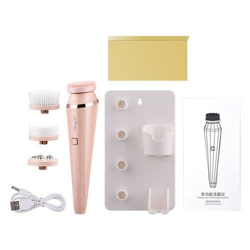 image-4 In 1 Electric Facial Cleansing Brush Waterproof Roller Massager Deep