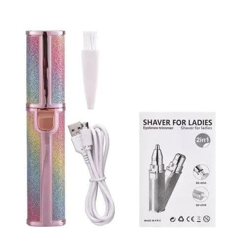 image-2 In 1 Electric Eyebrow Trimmer Female Women Epilator Eye Brow Lip