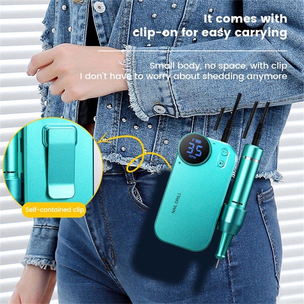 image-35000RPM Portable Electric Nail Drill Manicure Machine Acrylic Gel