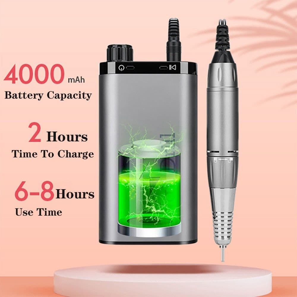 image-35000RPM Electric Nail Drill Rechargeable USB Nail Manicure Machine
