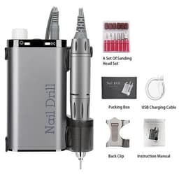 image-35000RPM Electric Nail Drill Rechargeable USB Nail Manicure Machine