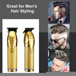 image-Professional Hair Trimmer Gold For Men Rechargeable Barber Cordless