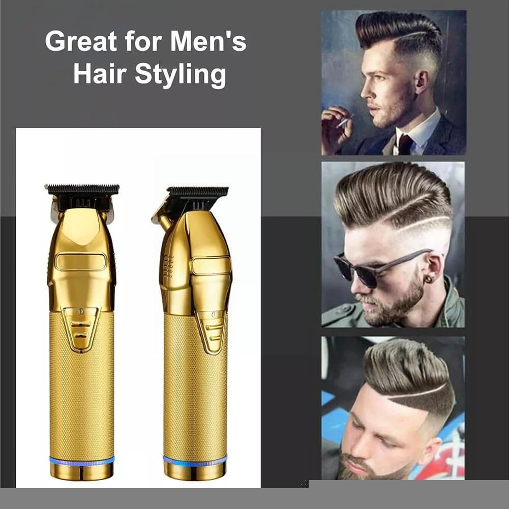 image-Professional Hair Trimmer Gold For Men Rechargeable Barber Cordless