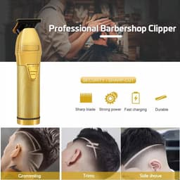 image-Professional Hair Trimmer Gold For Men Rechargeable Barber Cordless