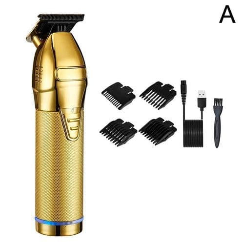image-Professional Hair Trimmer Gold For Men Rechargeable Barber Cordless