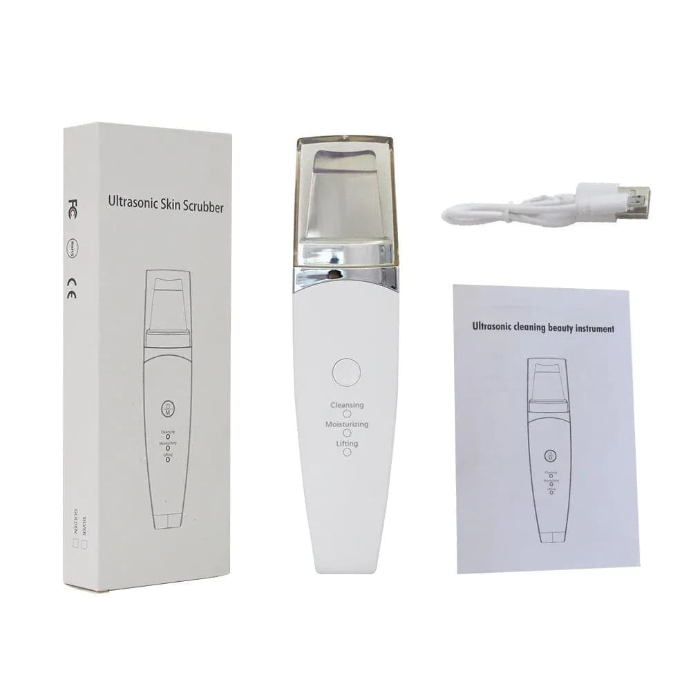 image-Facial Ultrasonic Skin Scrubber Spatula Blackhead Remover Deep Face