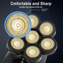 image-7D Independently 7 Cutter Floating Head Waterproof Electric Razor