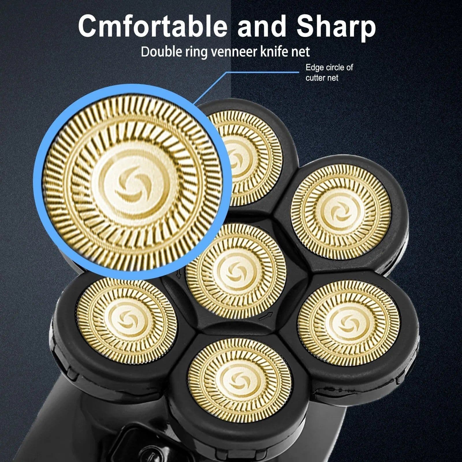 image-7D Independently 7 Cutter Floating Head Waterproof Electric Razor