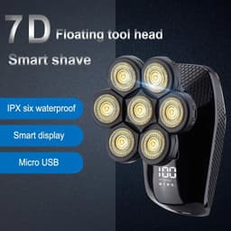 image-7D Independently 7 Cutter Floating Head Waterproof Electric Razor