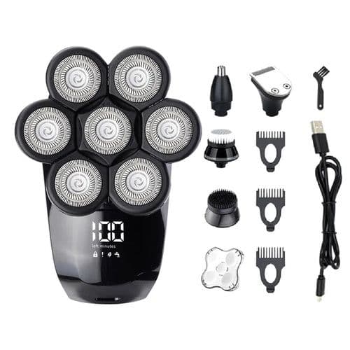 image-7D Independently 7 Cutter Floating Head Waterproof Electric Razor