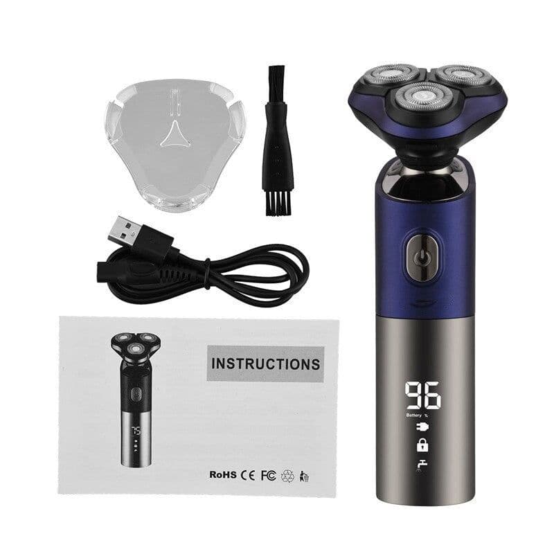 image-3D Waterproof Electric Shaver For Men Beard Trimmer Digital LED