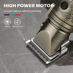 image-Professional All Metal Cordless Hair Trimmer For Men Electric Beard &