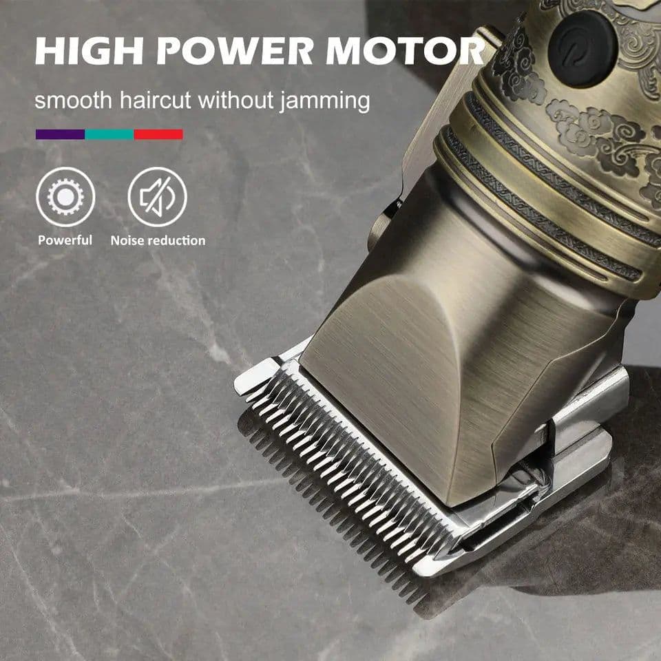 image-Professional All Metal Cordless Hair Trimmer For Men Electric Beard &
