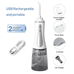 image-Oral Irrigator Water Flosser 5Modes Portable Dental Water Jet 350ML
