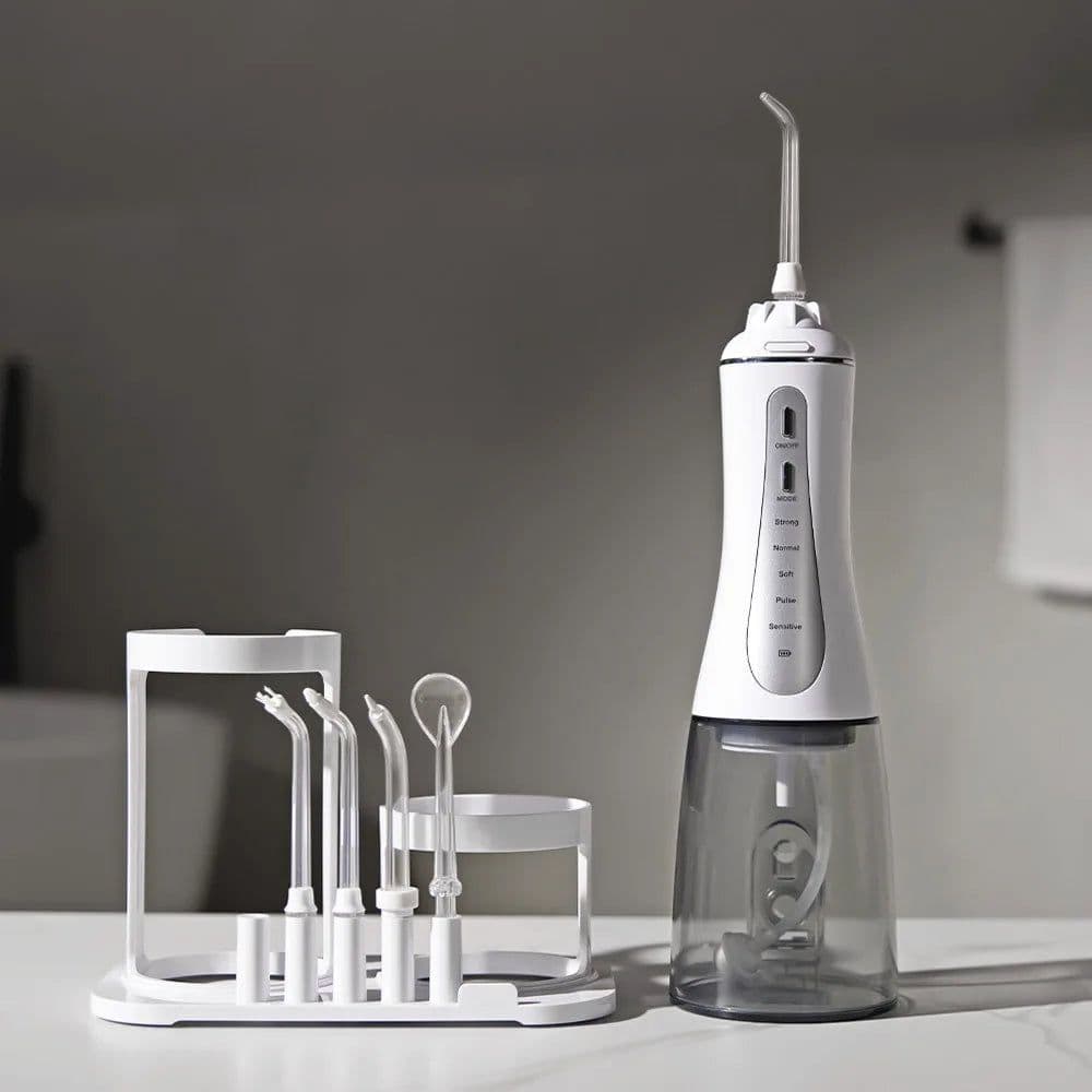 image-Oral Irrigator Water Flosser 5Modes Portable Dental Water Jet 350ML