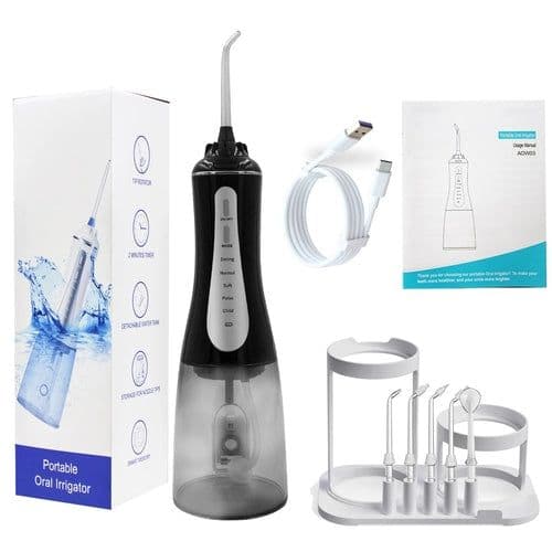 image-Oral Irrigator Water Flosser 5Modes Portable Dental Water Jet 350ML