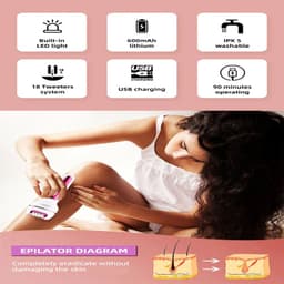 image-3 in1 Epilator Women Electric Shaver For Face & Body Rechargeable Lady