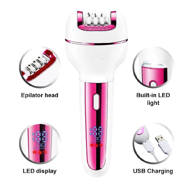 image-3 in1 Epilator Women Electric Shaver For Face & Body Rechargeable Lady
