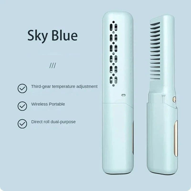 image-Mini Hair Straightener Professional Quick Heated Electric Hot Comb