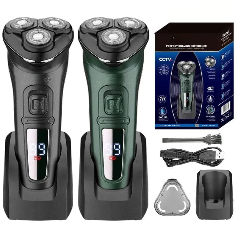 image-LCD Display IPX7 Waterproof Electric Shaver for Men Wet Dry Beard