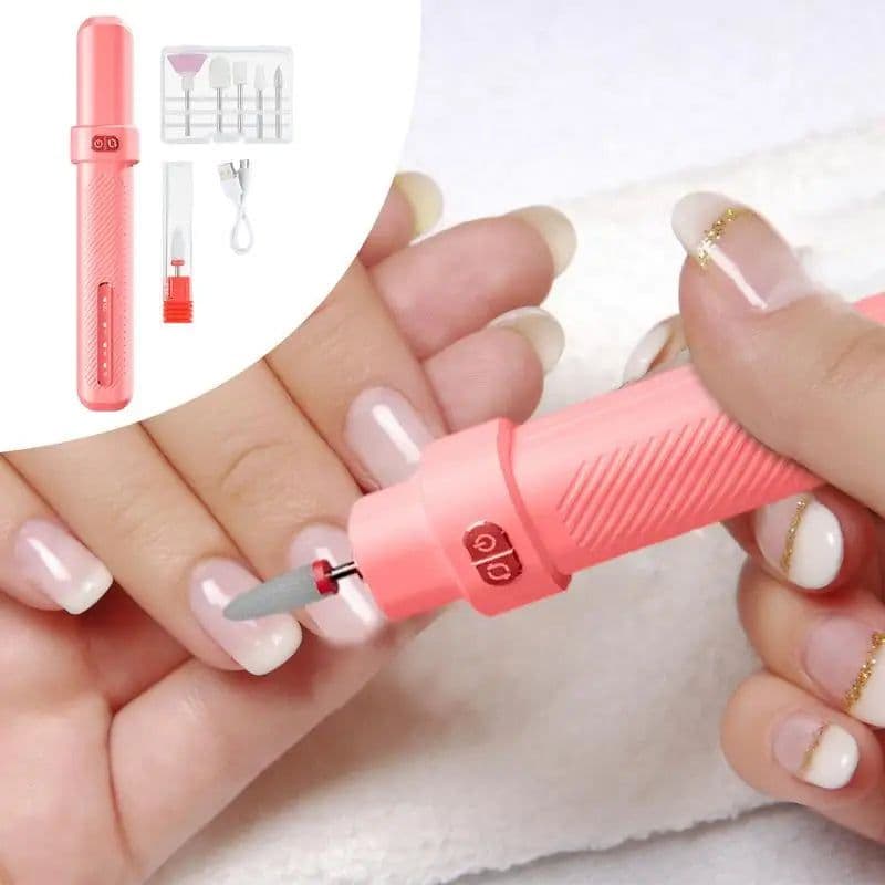 image-Nail Drill Machine Electric Portable Nail File Rechargeable Nail