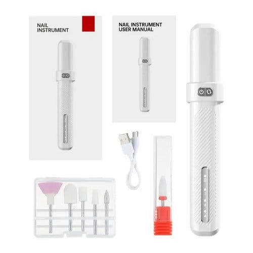 image-Nail Drill Machine Electric Portable Nail File Rechargeable Nail
