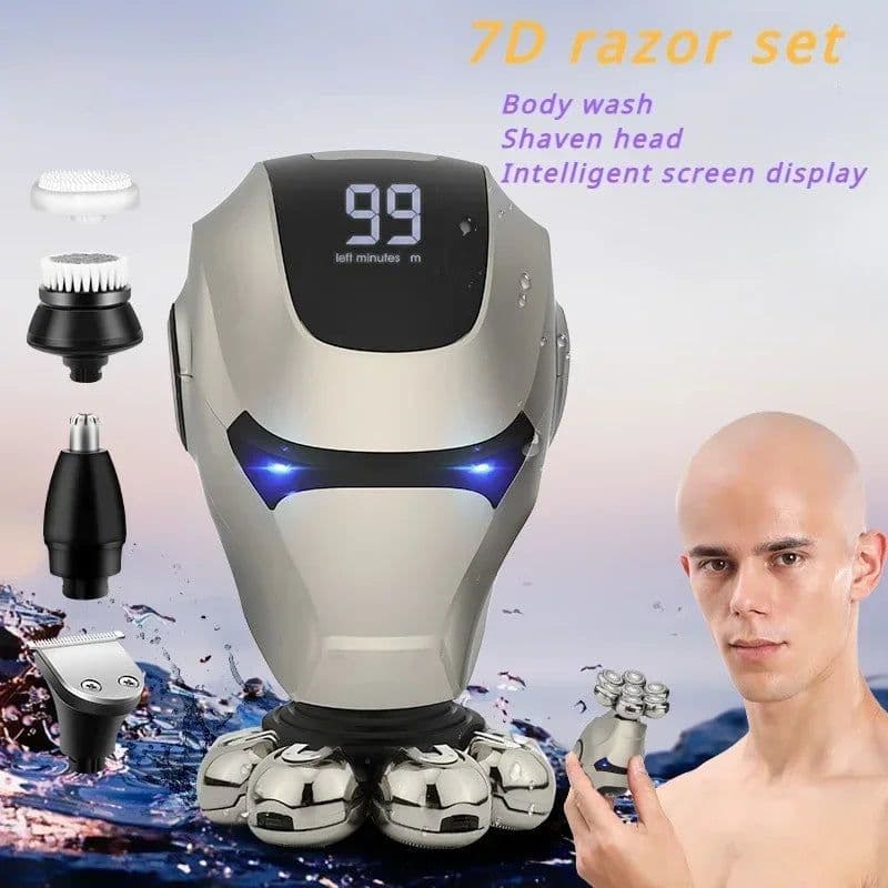 image-Men's Electric Razor Multi-function Electric Shaver Bald Hair