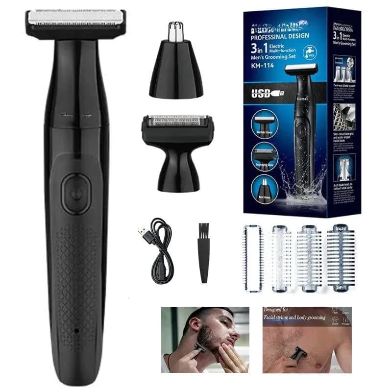 image-3 in1 Electric Shaver for Men Wet Dry Electric Razor Facial Beard &