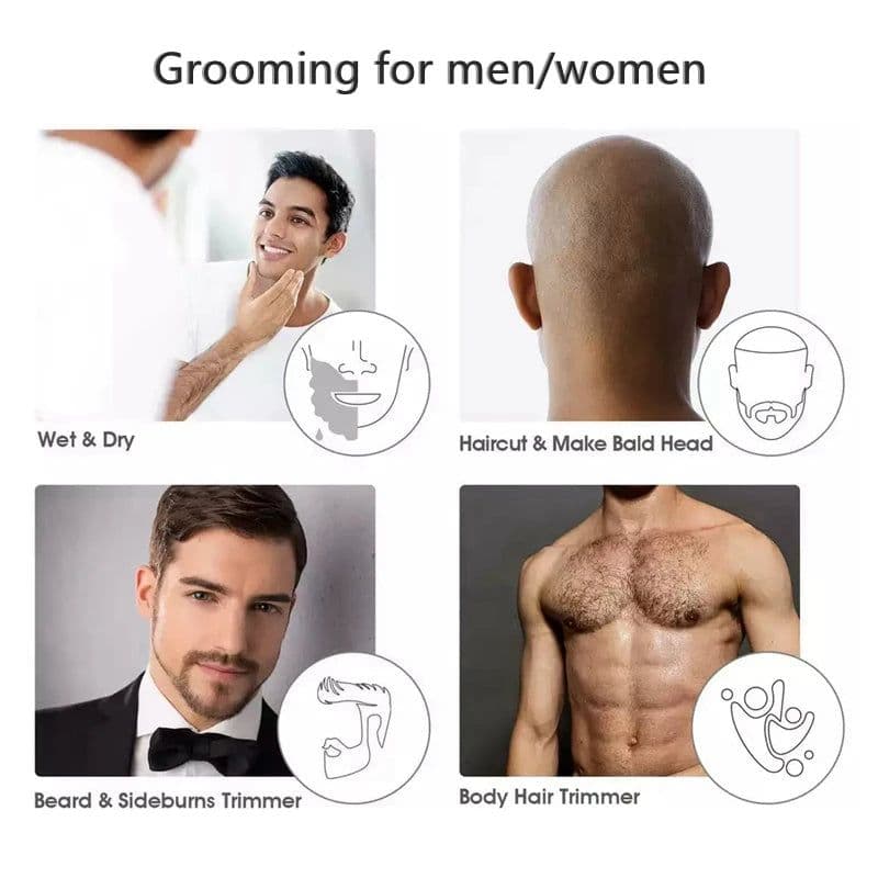 image-3 in1 Electric Shaver for Men Wet Dry Electric Razor Facial Beard &
