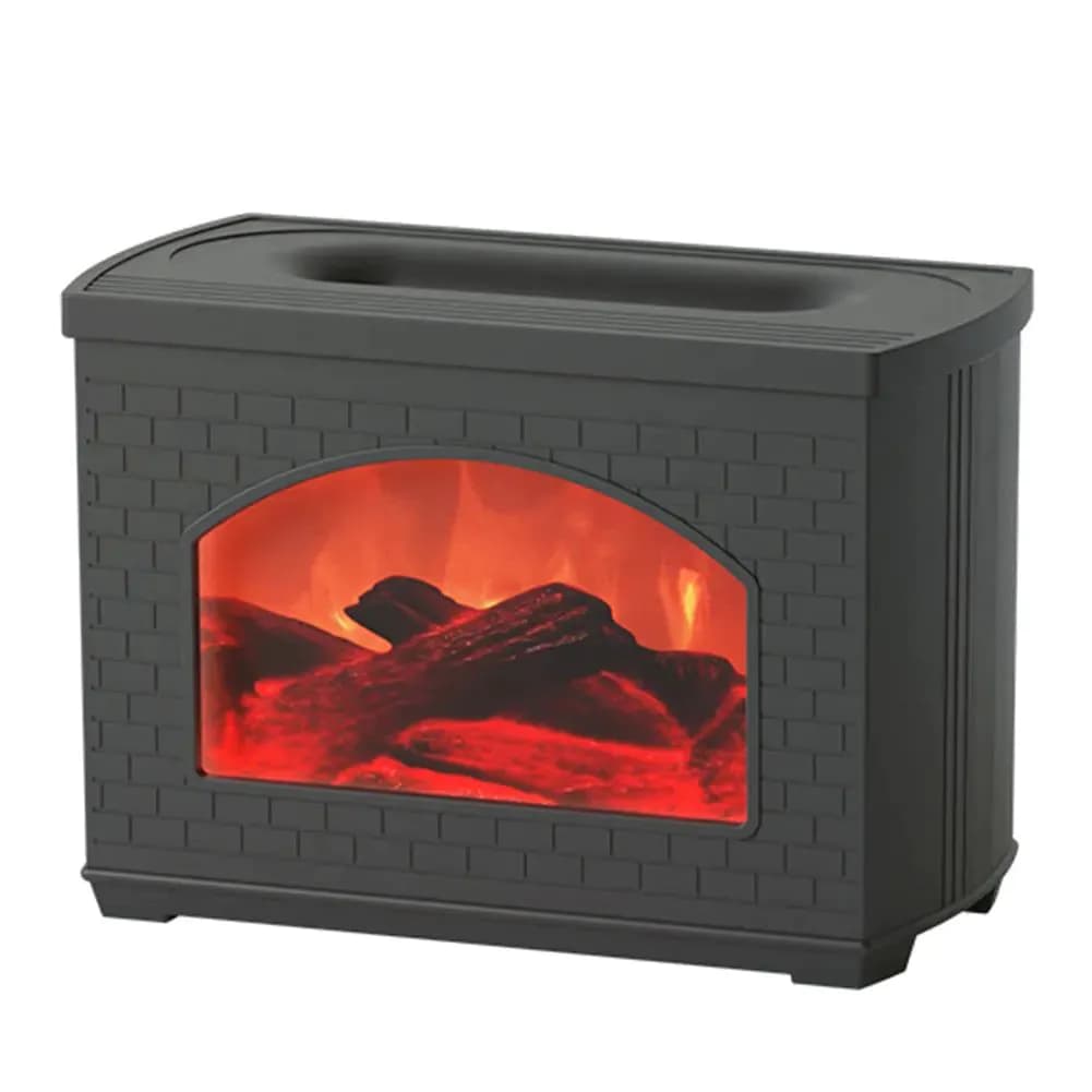 image-Simulated Fireplace Air Humidifier Flame Effect Aroma Oil Diffuser