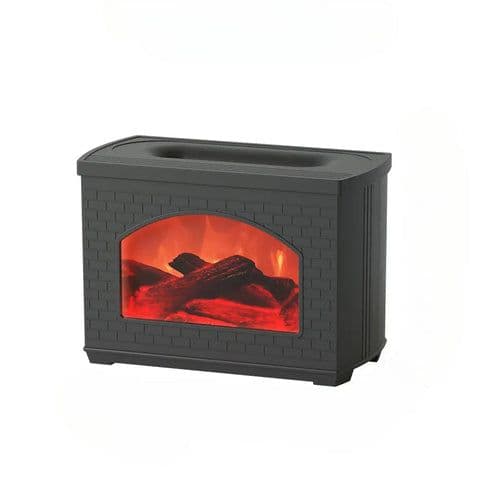image-Simulated Fireplace Air Humidifier Flame Effect Aroma Oil Diffuser