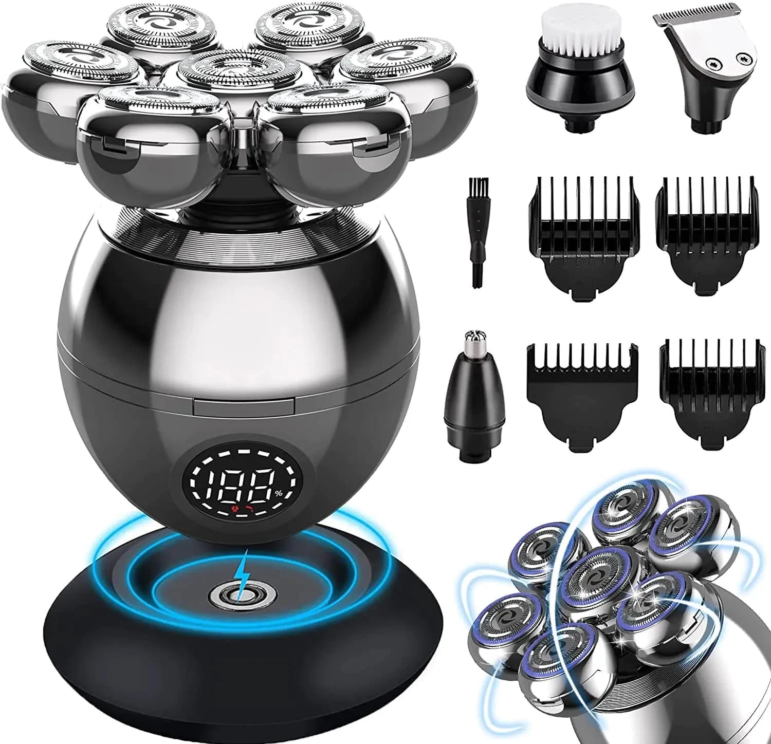 image-Electric Shaver 7D Floating Cutter Head Base Charging Portable Men