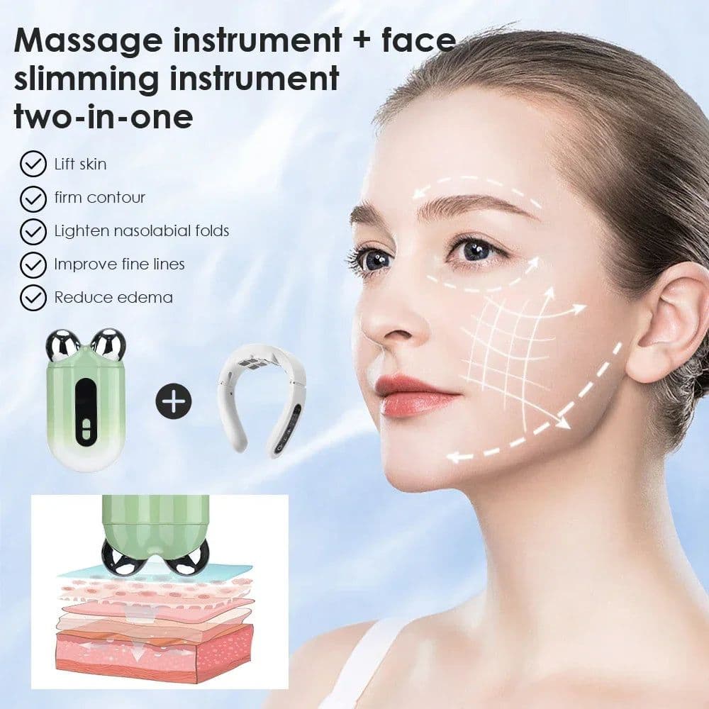 image-Facial Massager EMS Roller Microcurrent Face Lifting Machine V-Face