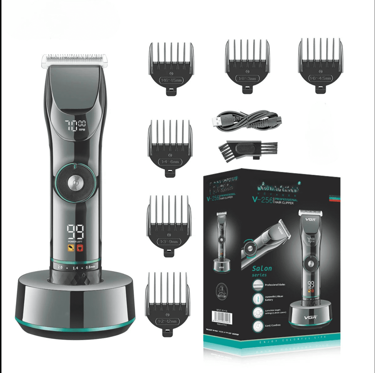 image-Hair Cutting Machine Adjustable Hair Trimmer Cordless Clipper Electric