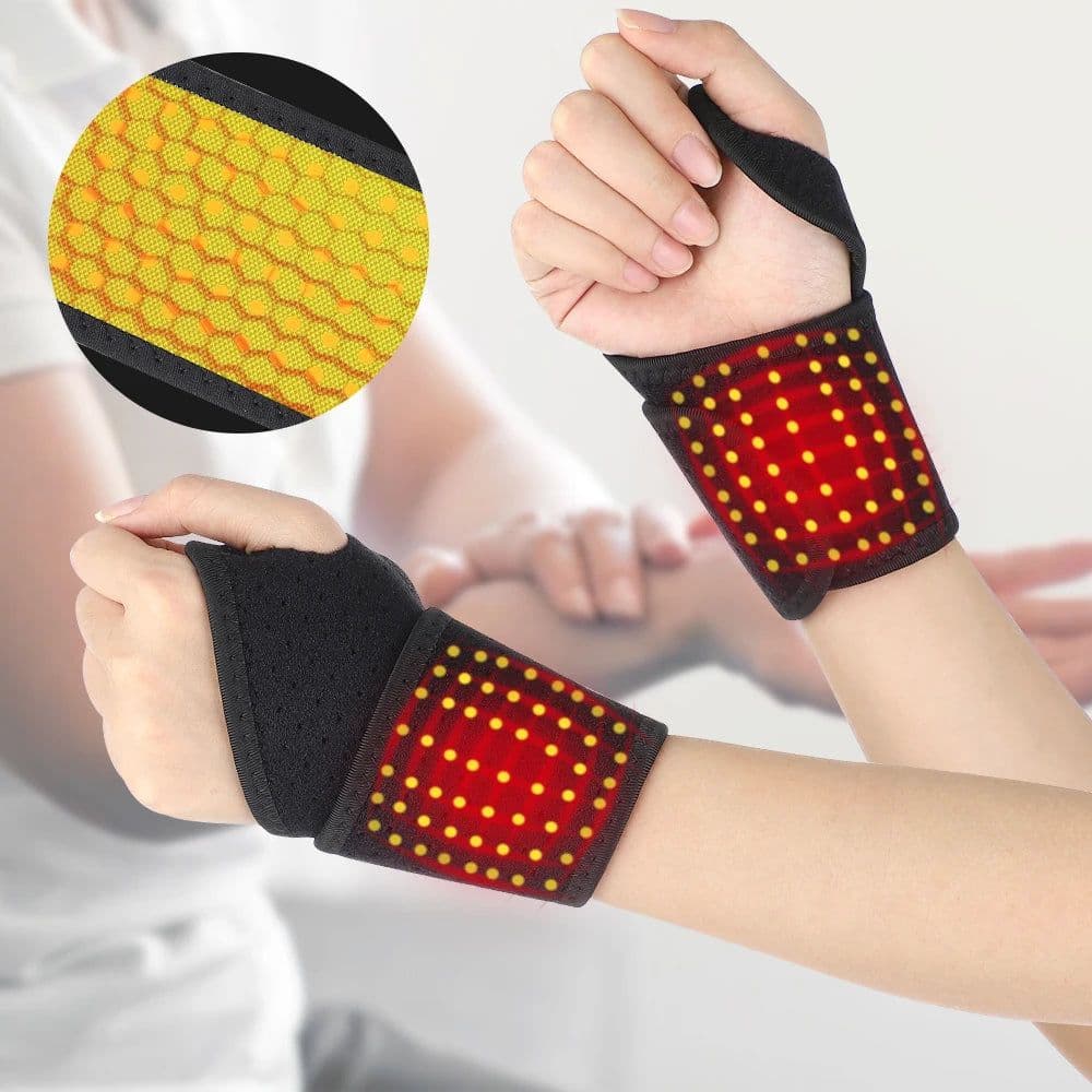 image-Heating Foam Wristbands Wrapped Joint Self-Heating Wrist Support Brace