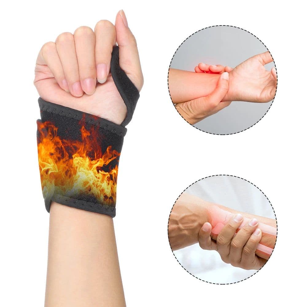 image-Heating Foam Wristbands Wrapped Joint Self-Heating Wrist Support Brace
