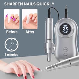 image-35000 RPM Electric Nail Polish Drill Mini 2 in 1 Electric Nail File