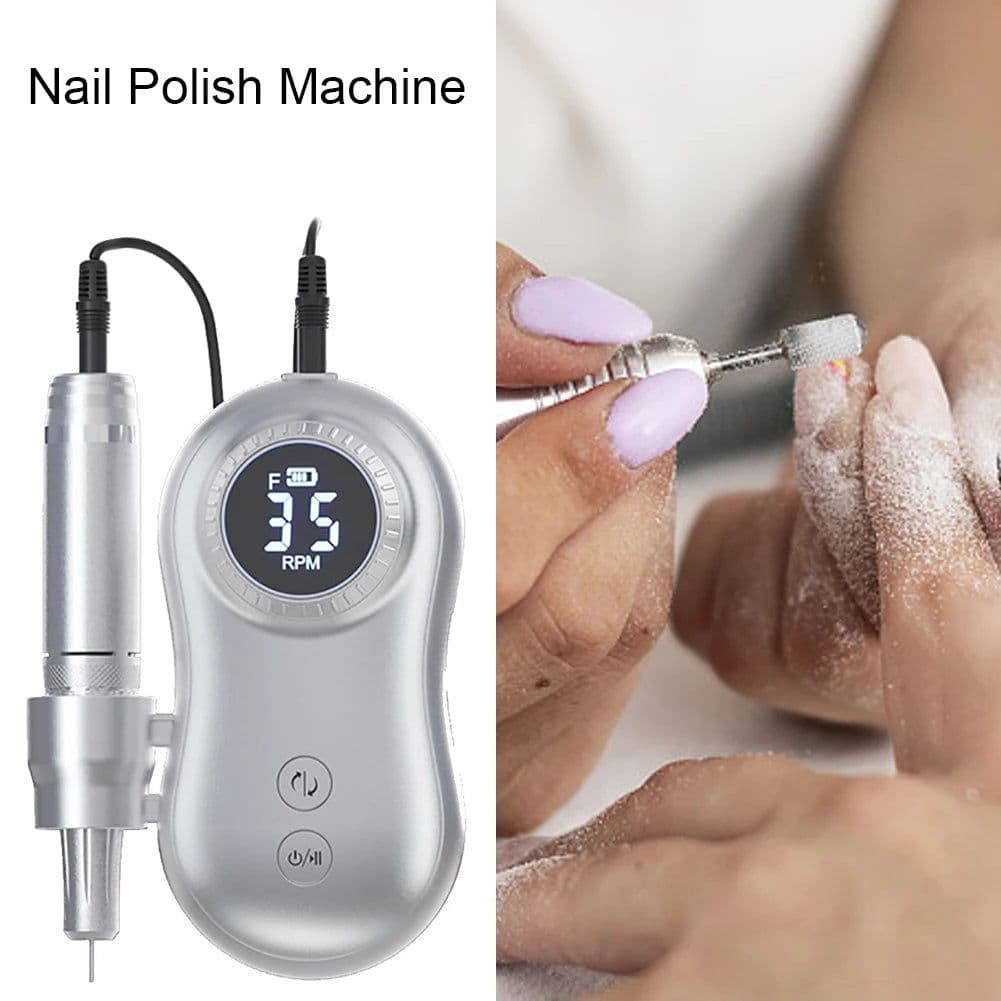 image-35000 RPM Electric Nail Polish Drill Mini 2 in 1 Electric Nail File