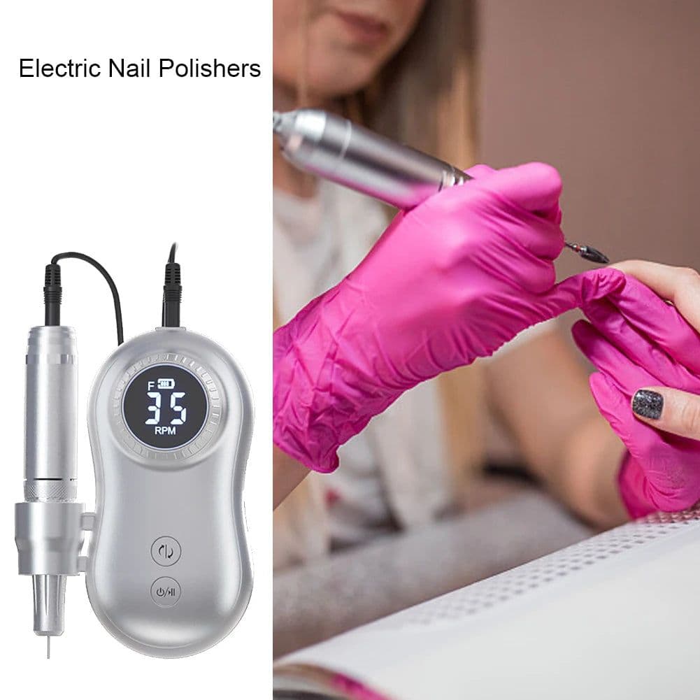 image-35000 RPM Electric Nail Polish Drill Mini 2 in 1 Electric Nail File